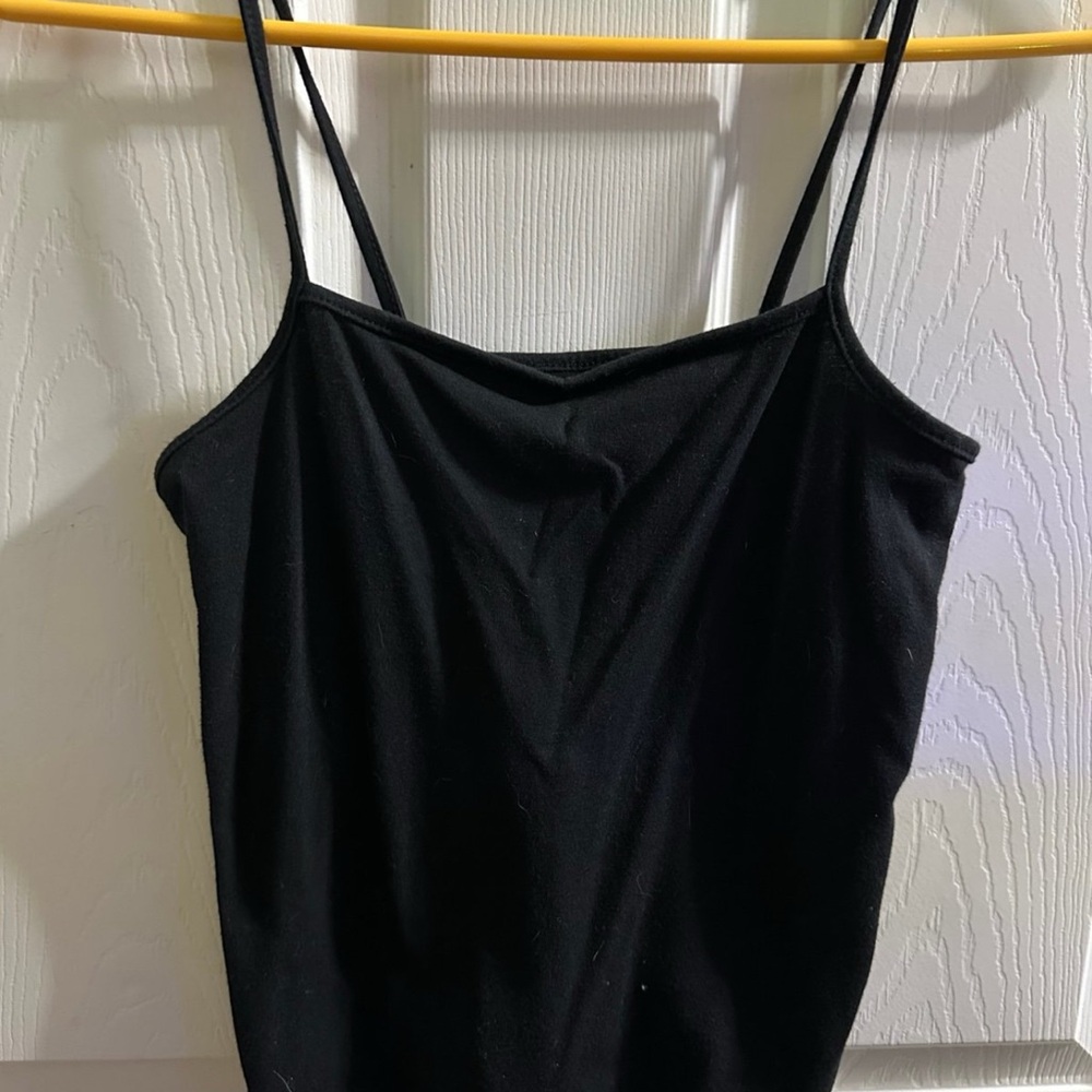 Wild Fable Black Fitted Spaghetti Strap Crop Top